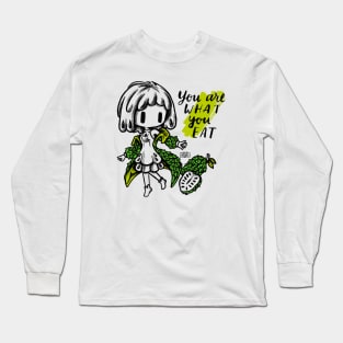 Chibi girl fruit Guanábana kawaii Long Sleeve T-Shirt